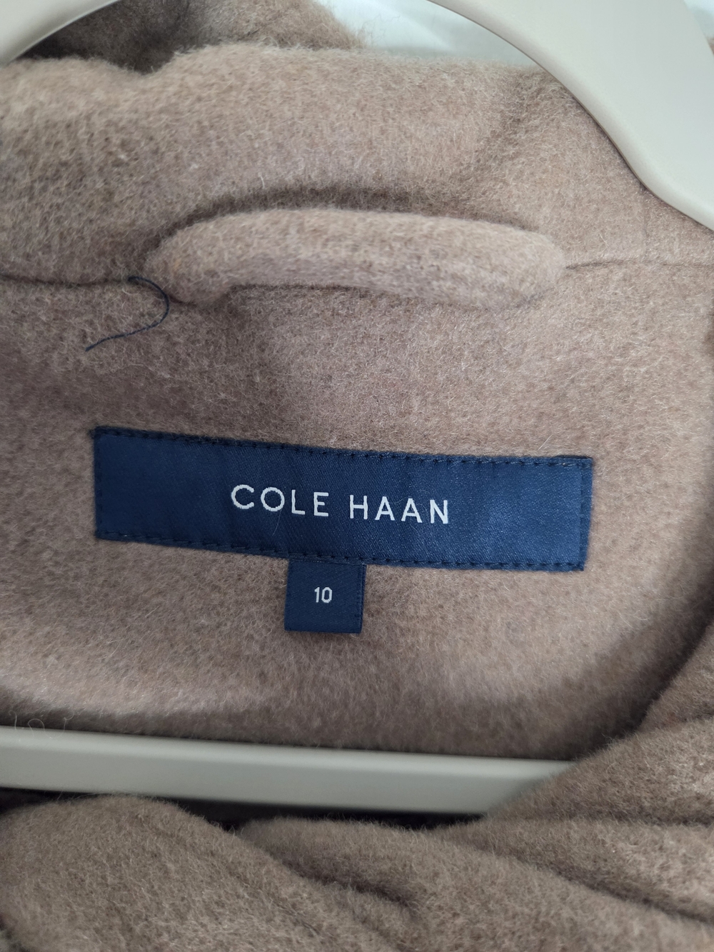 Cole Haan Camel Wool Blend Oversized Hooded Cape Collar Coat Size 10 - Picture 3 of 12